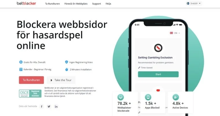Betblocker officiella webbplats Betblocker