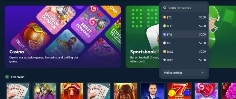 Kasinon som accepterar krypto Casino krypto