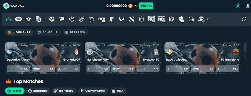 Betting på Mega Dice Mega Dice bet