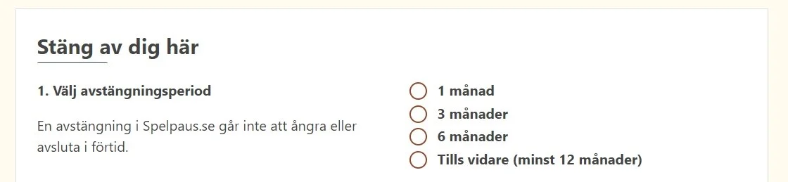 Översikt över Spelpaus Spelpaus Sverige